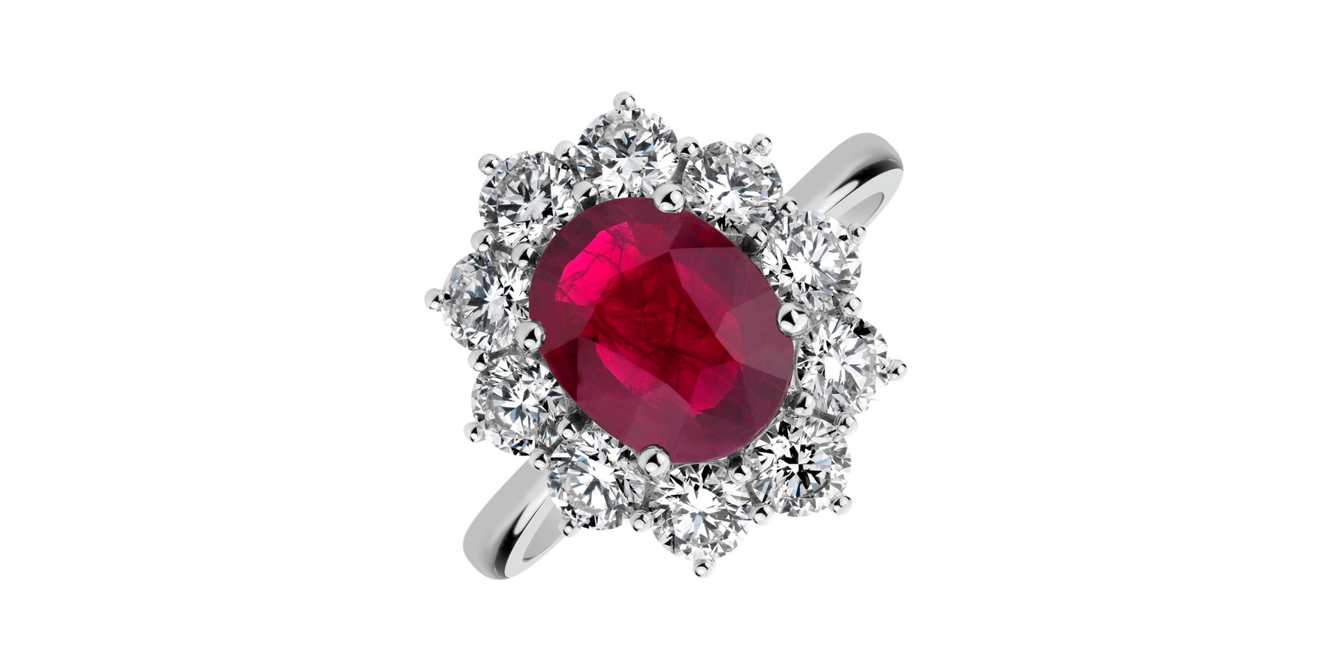 Diamond ring with Ruby Princess