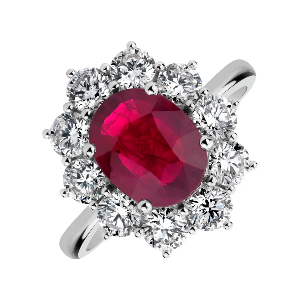 Diamond ring with Ruby Princess