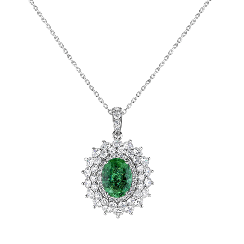 Diamond pendant with Emerald Royal Fairy