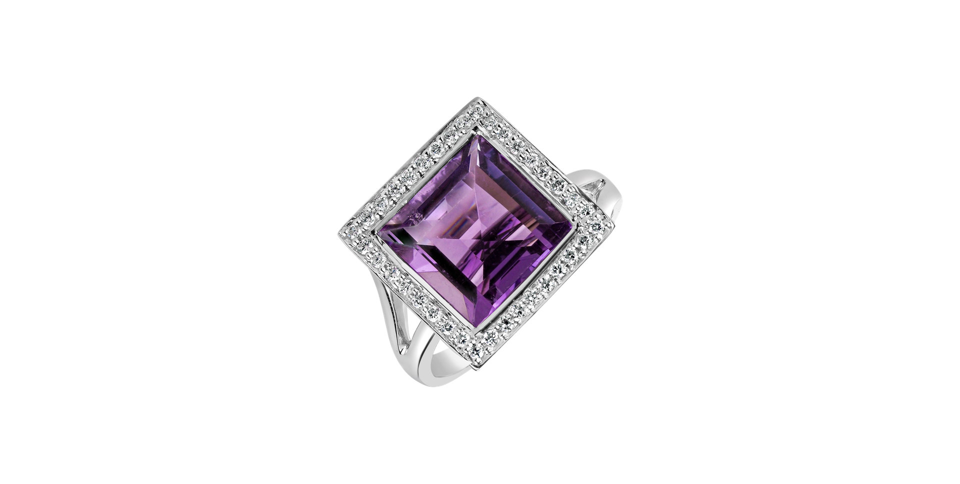 Diamond rings with Amethyst Loria