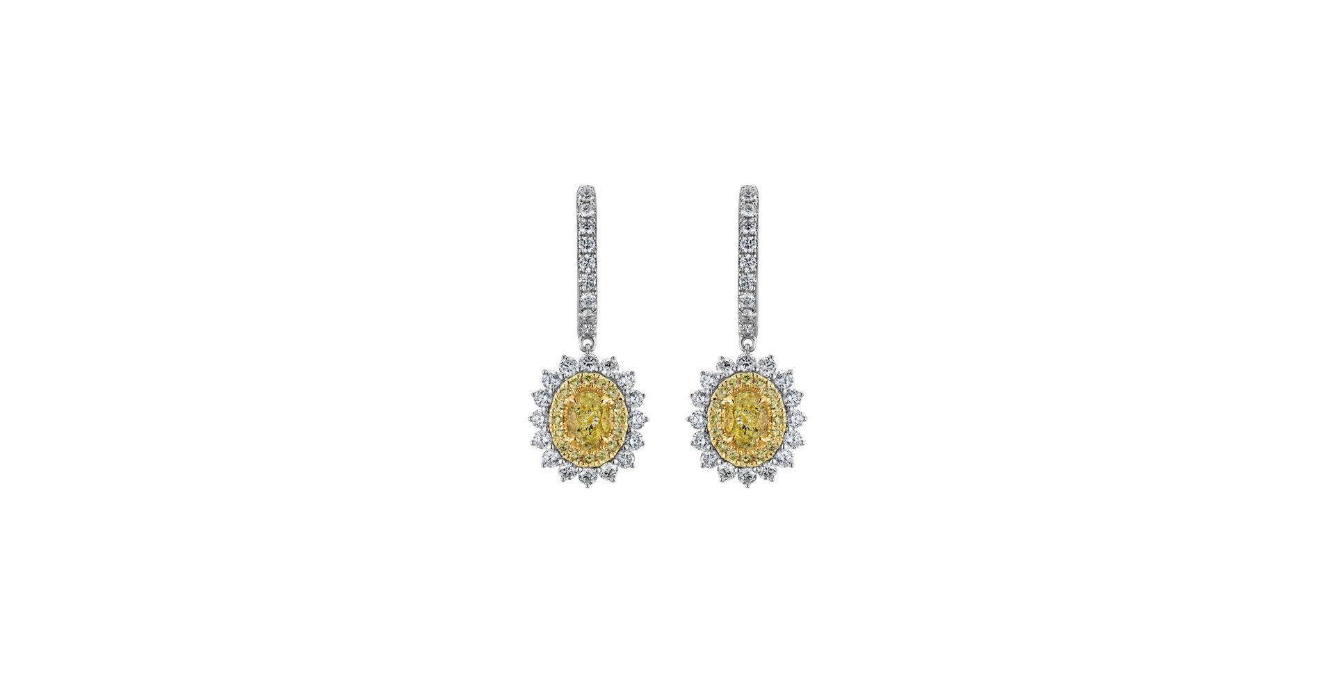 Earrings with yellow and white diamonds Glory Rays
