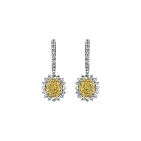 Earrings with yellow and white diamonds Glory Rays