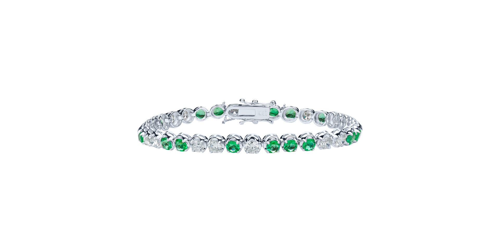 Diamond bracelet with Emerald Gem Euphoria