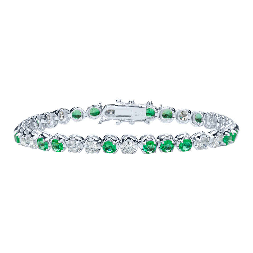 Diamond bracelet with Emerald Gem Euphoria