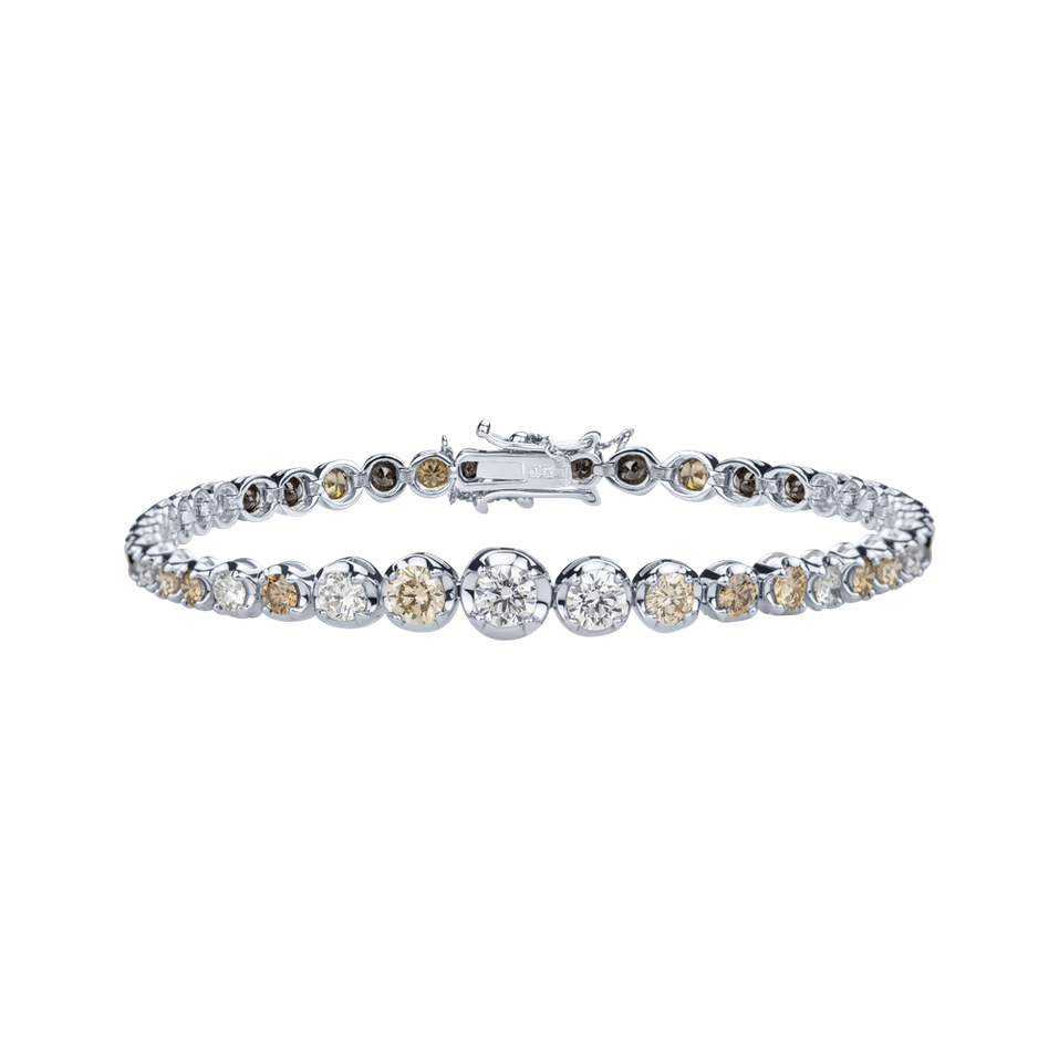 Bracelet with white, brown and black diamonds Gem Euphoria