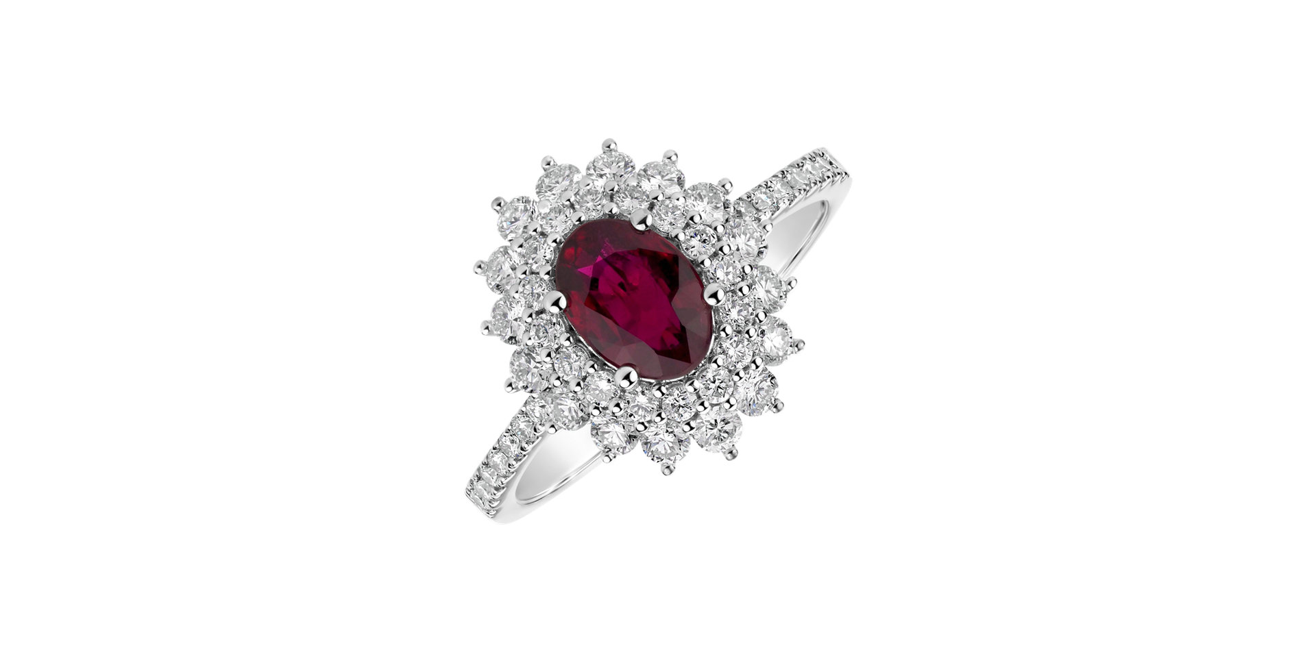 Diamond ring with Ruby Majesty