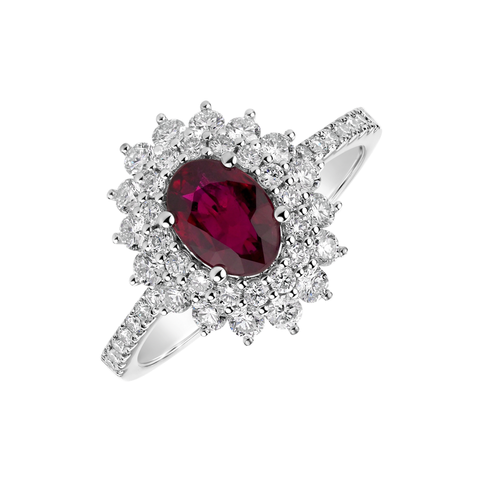 Diamond ring with Ruby Majesty