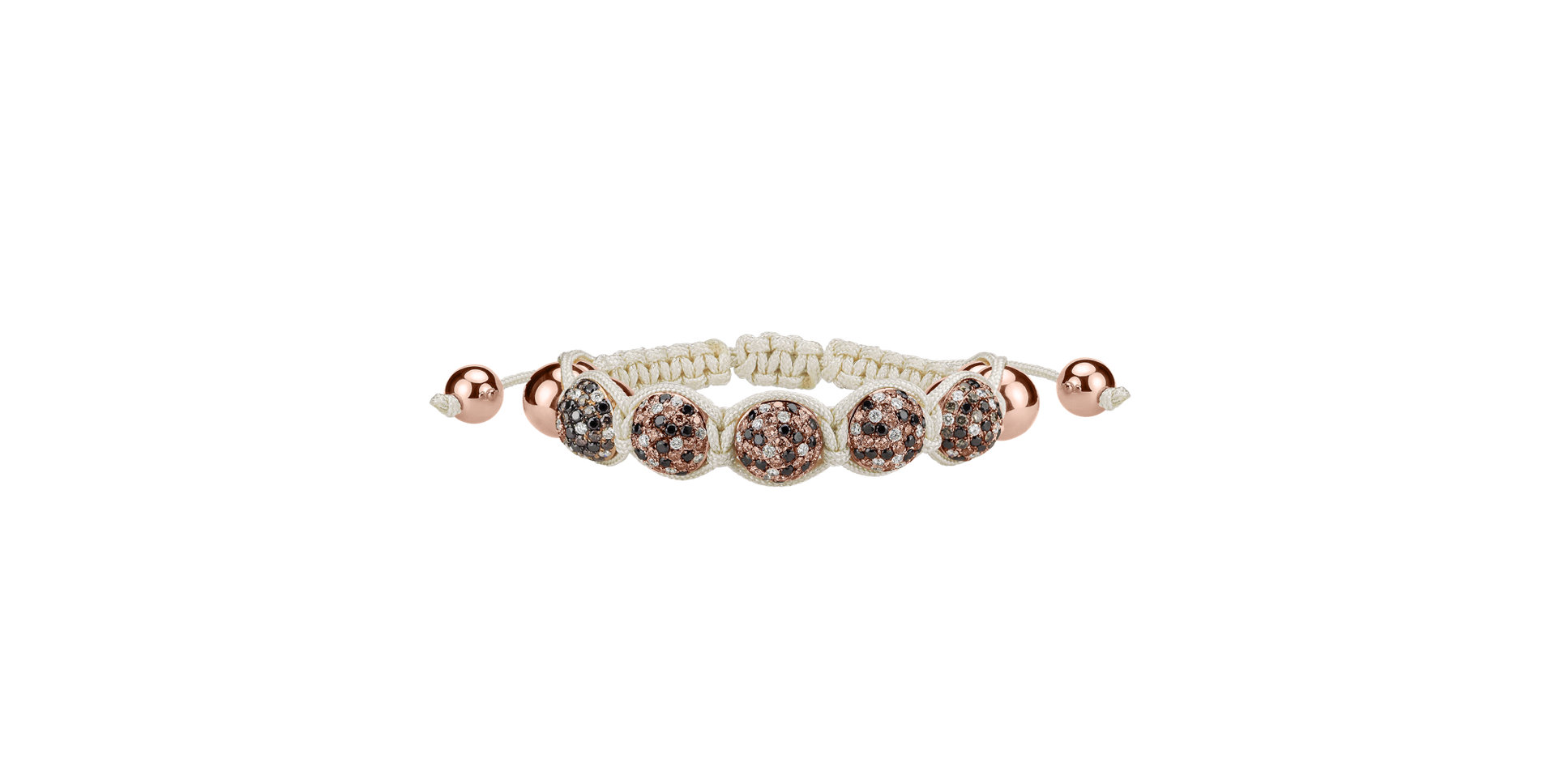 Bracelet with diamonds Beige Shamballa