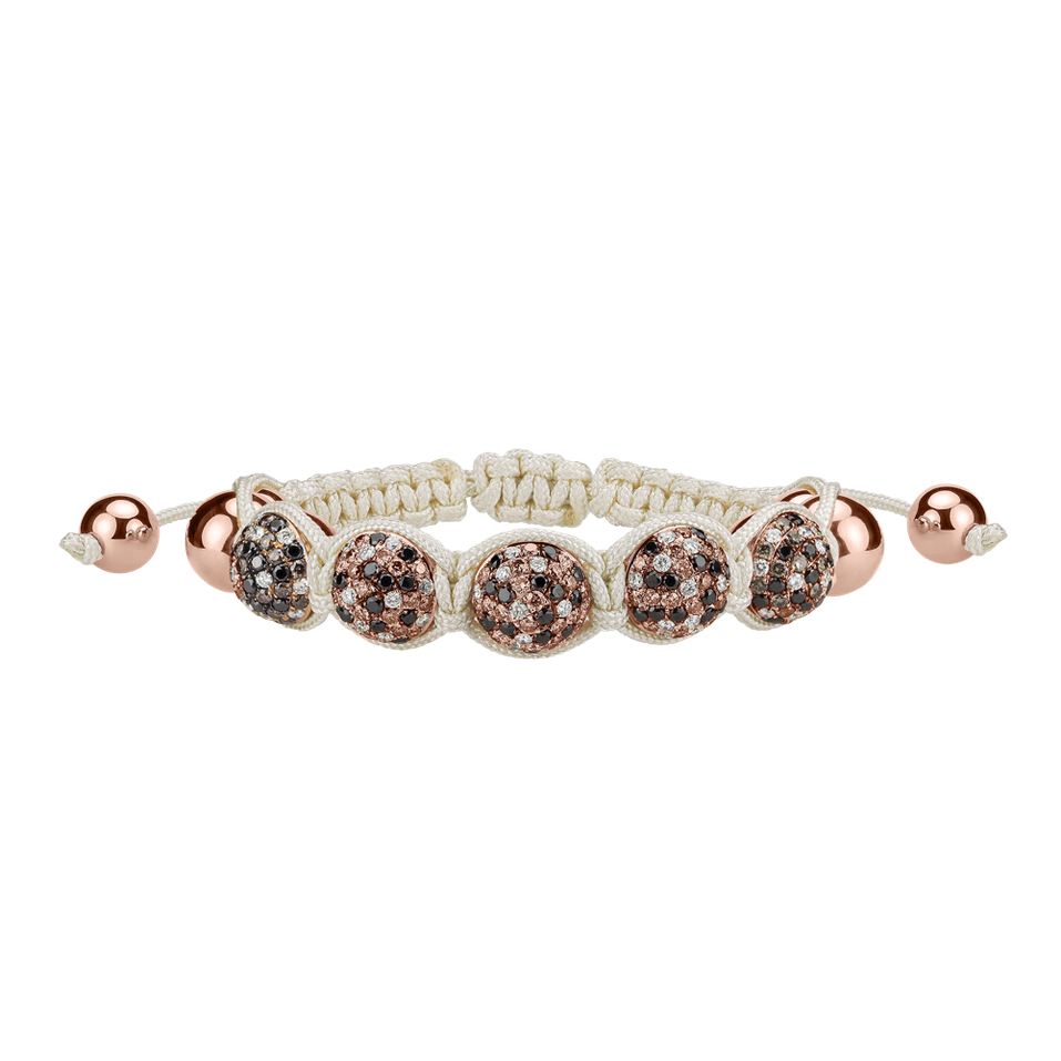 Bracelet with diamonds Beige Shamballa