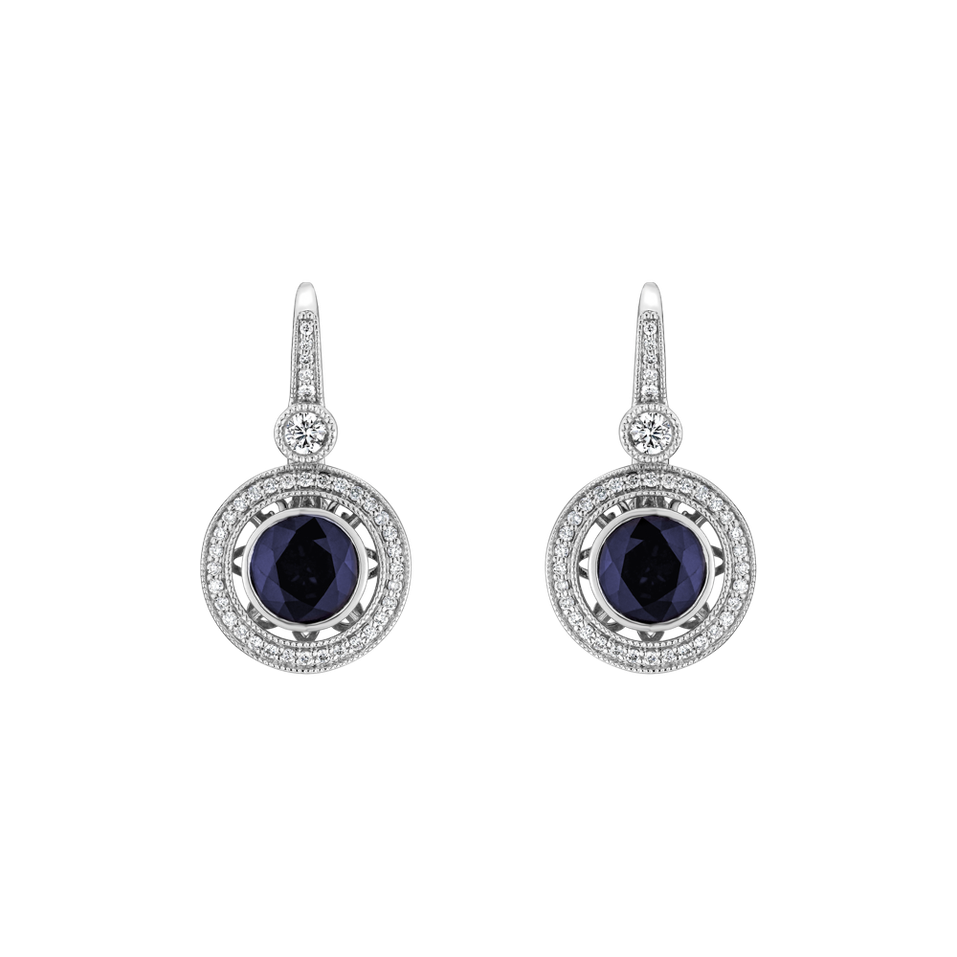 Diamond earrings with Sapphire Monarch Love