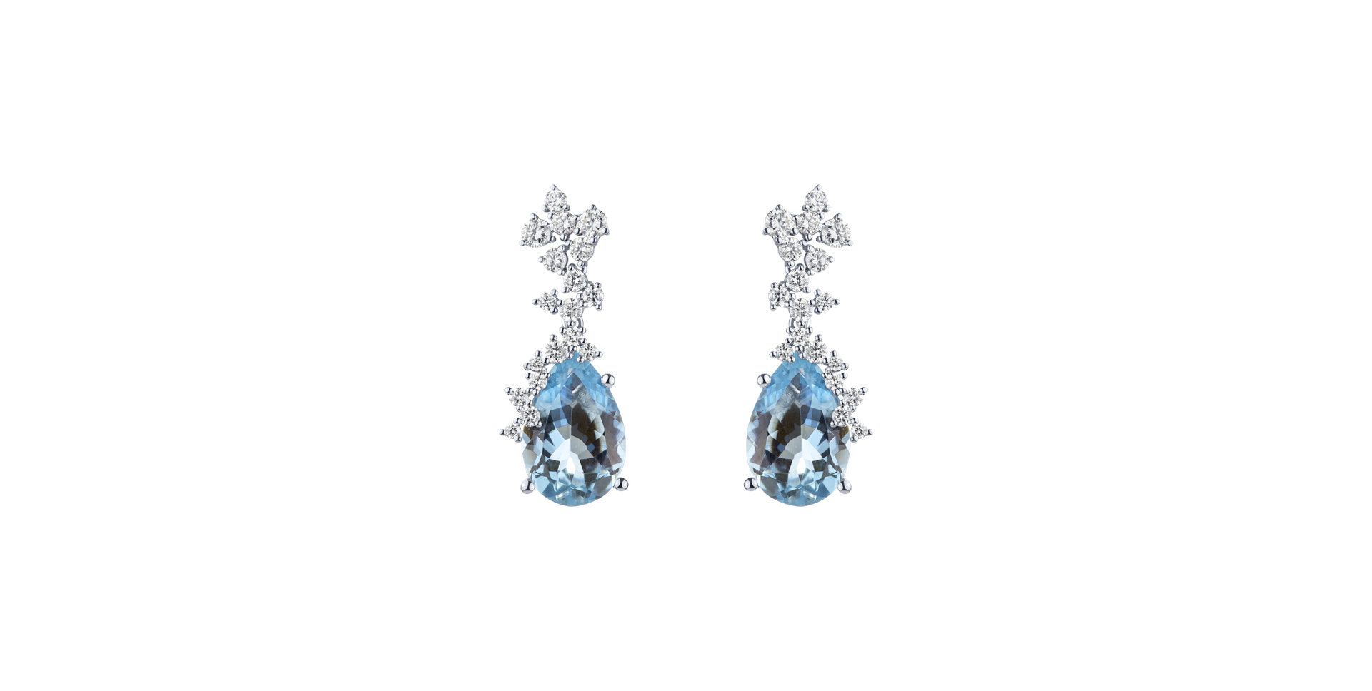 Diamond earrings with Aquamarine Frozen Tears