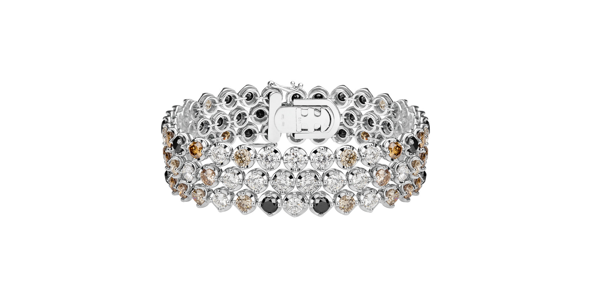 Bracelet with white, brown and black diamonds Eternal Glow