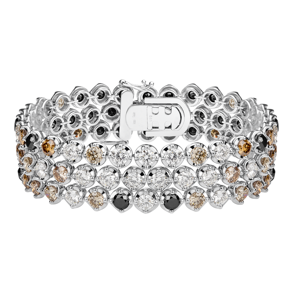 Bracelet with white, brown and black diamonds Eternal Glow