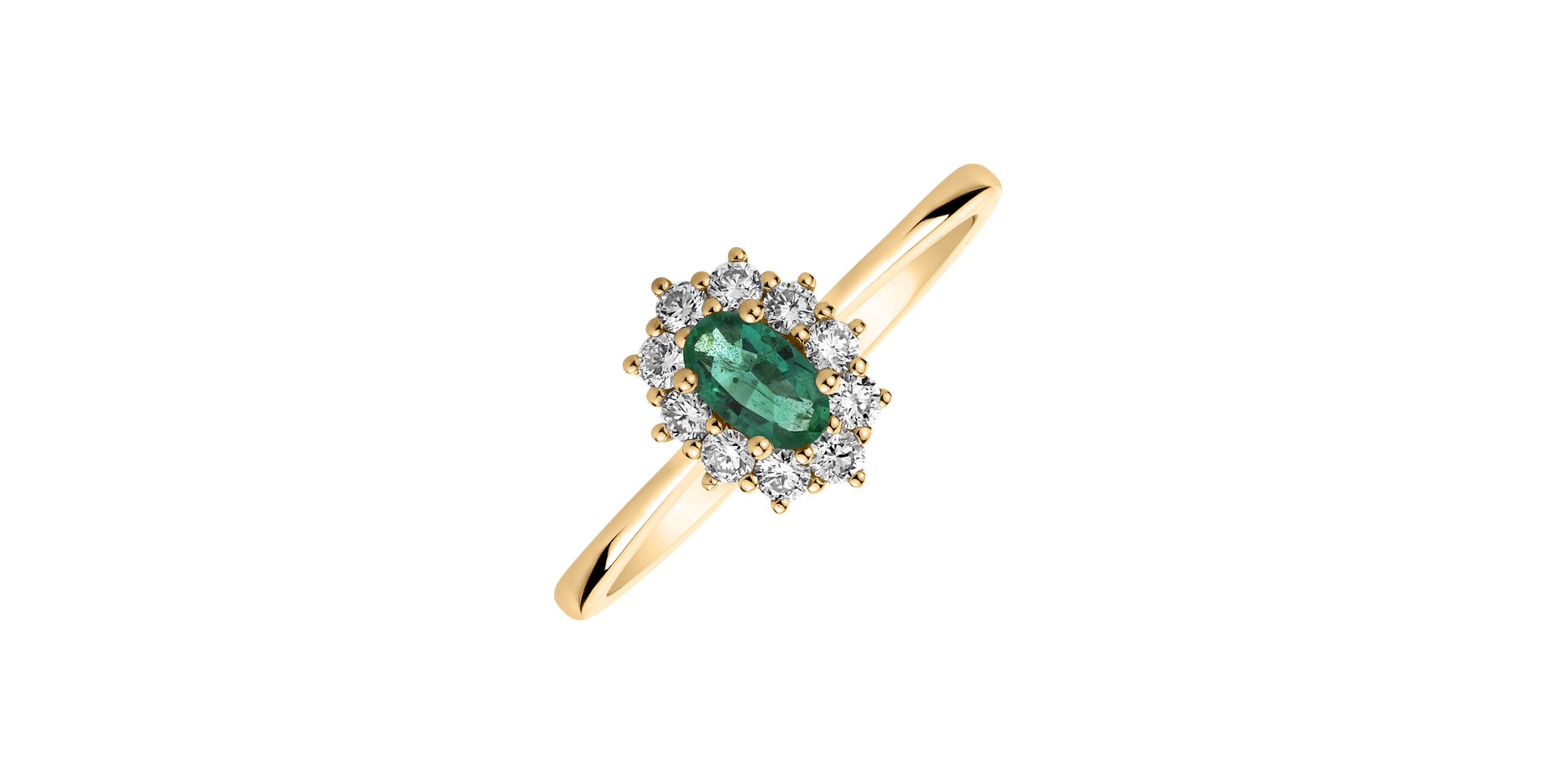 Diamond ring with Emerald Princess Joy