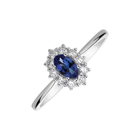 Diamond ring with Tanzanite Princess Joy