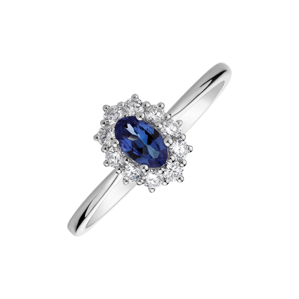 Diamond ring with Tanzanite Princess Joy