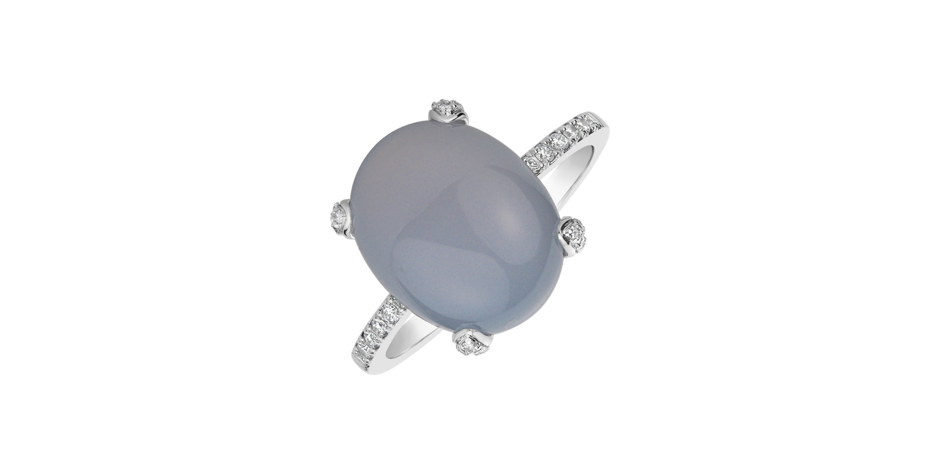 Diamond ring with Chalcedony Niche