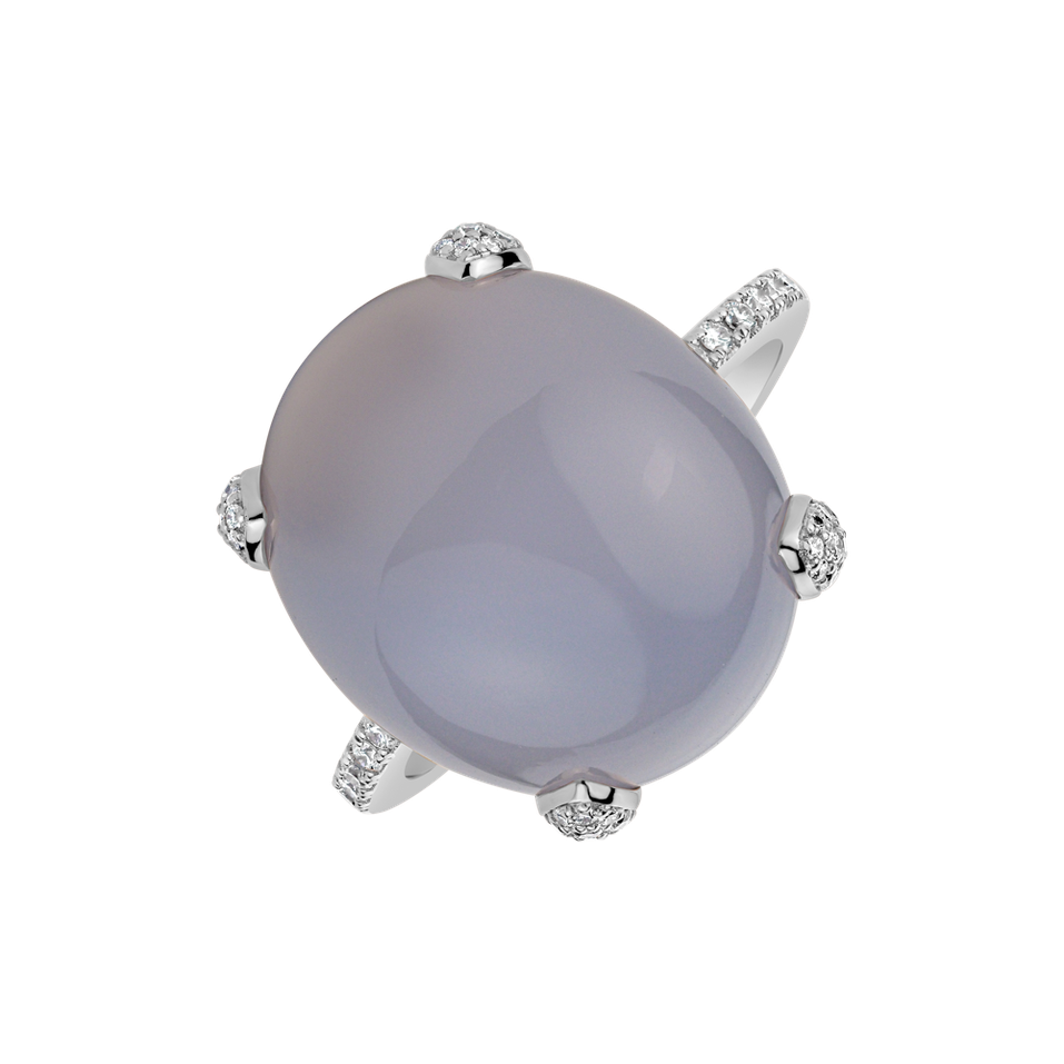 Diamond ring with Chalcedony Niche