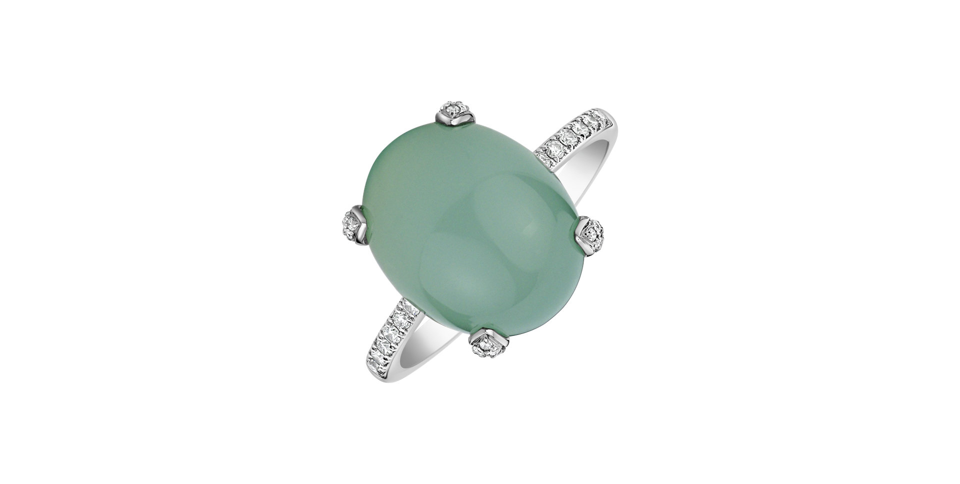 Diamond ring with Chalcedony Niche