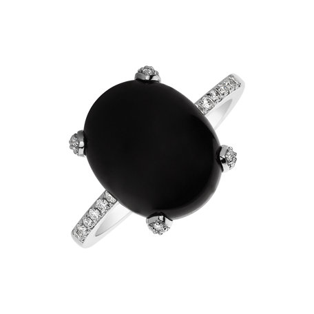 Diamond ring with Onyx Niche