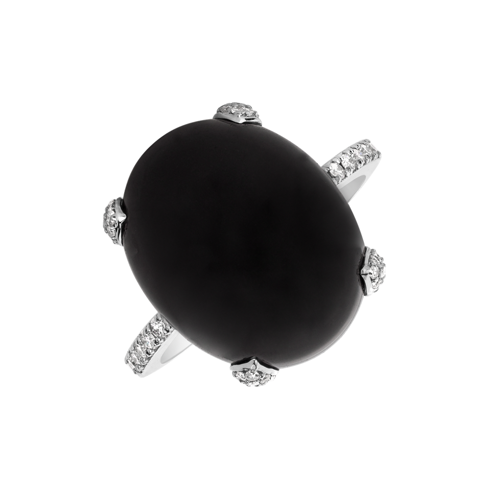 Diamond ring with Onyx Niche