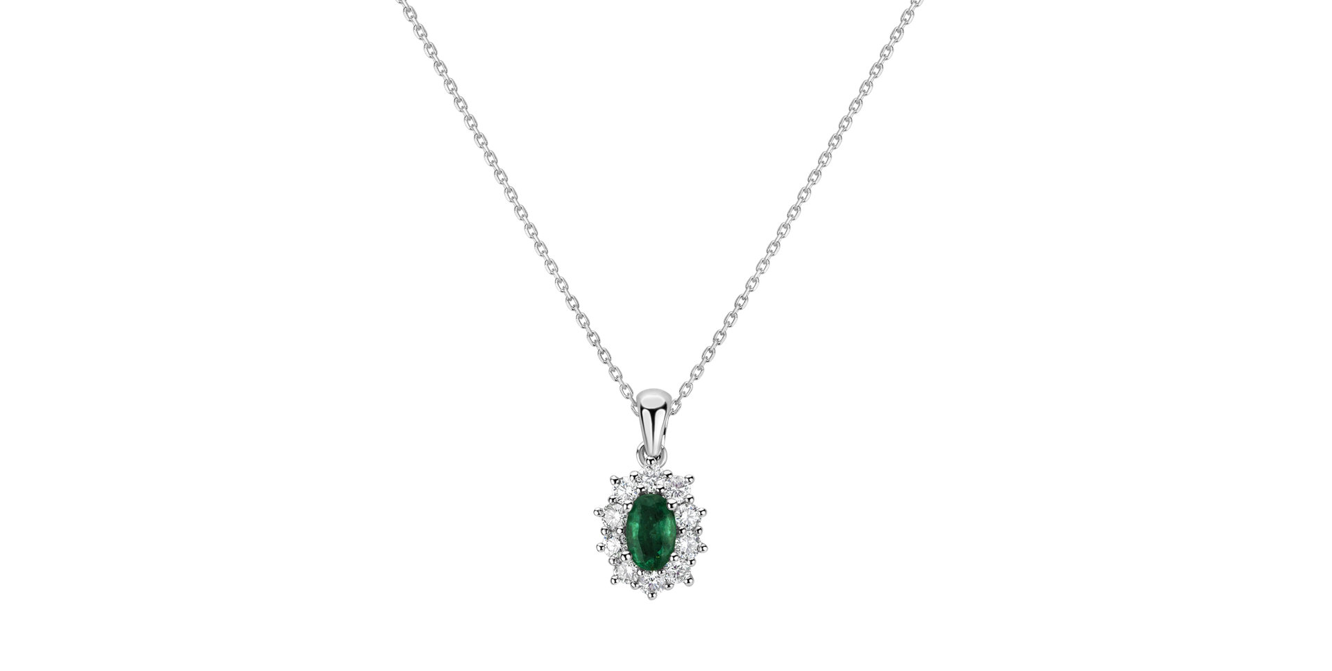 Diamond pendant with Emerald Goddess Elegance