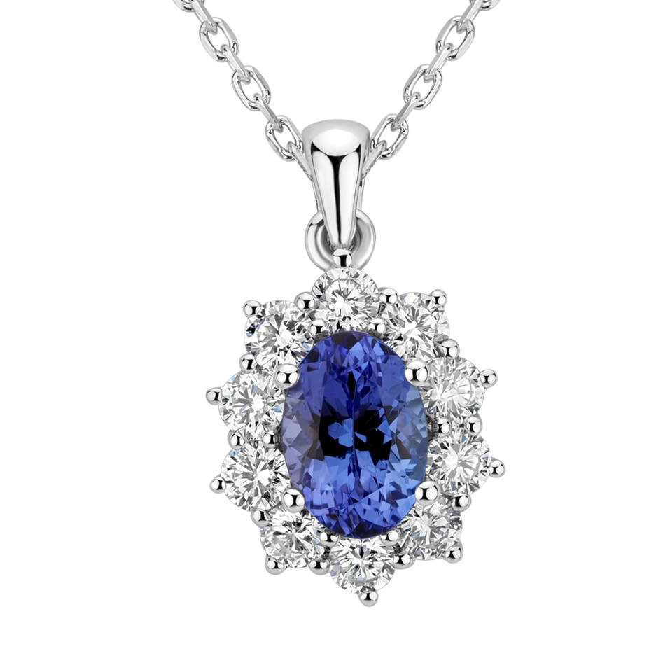 Diamond pendant with Tanzanite Princess