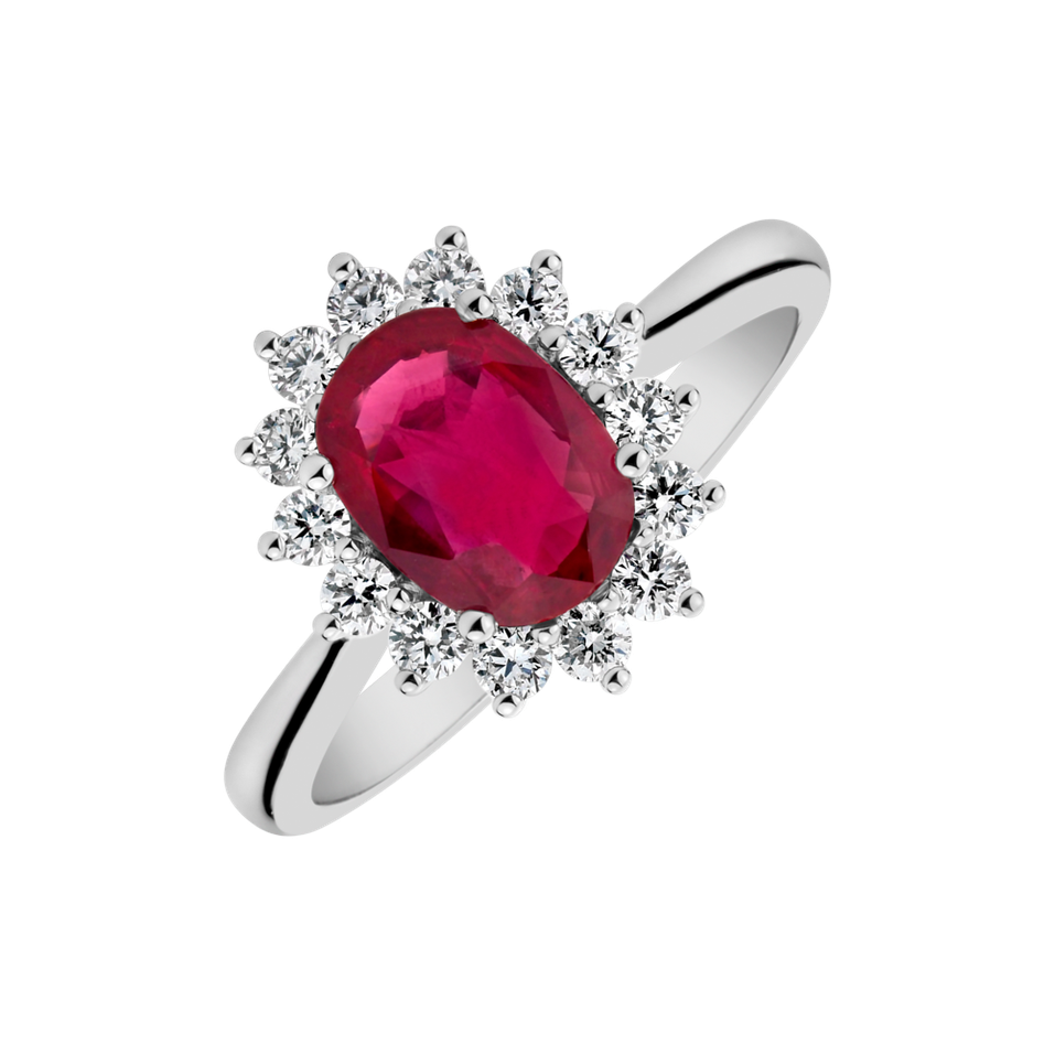 Diamond ring with Ruby Princess Sparkle