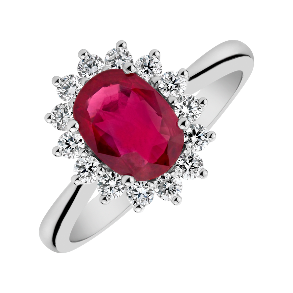 Diamond ring with Ruby Princess