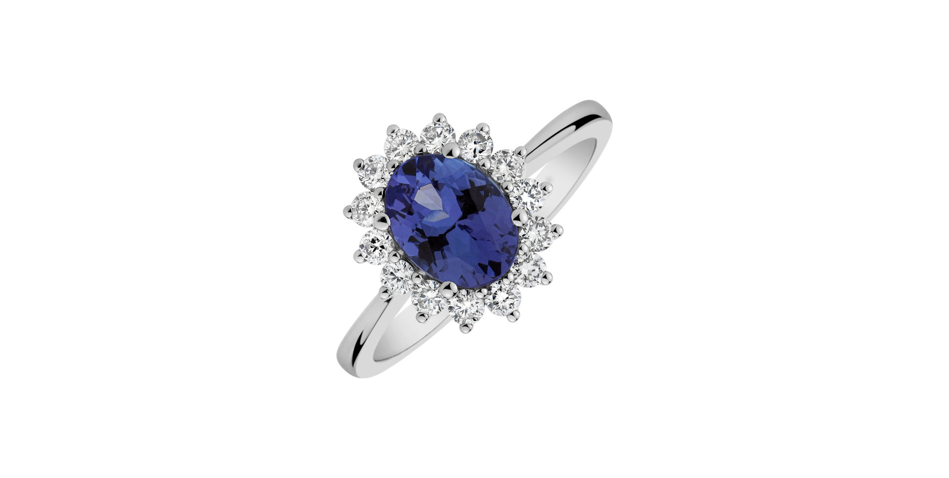 Diamond ring with Tanzanite Princess Sparkle