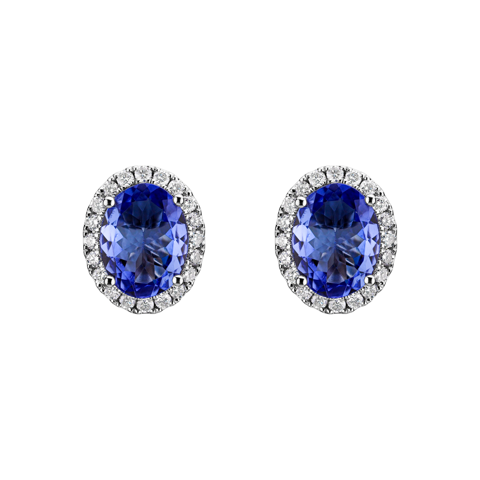 Diamond earrings with Tanzanite Imperial Allegory