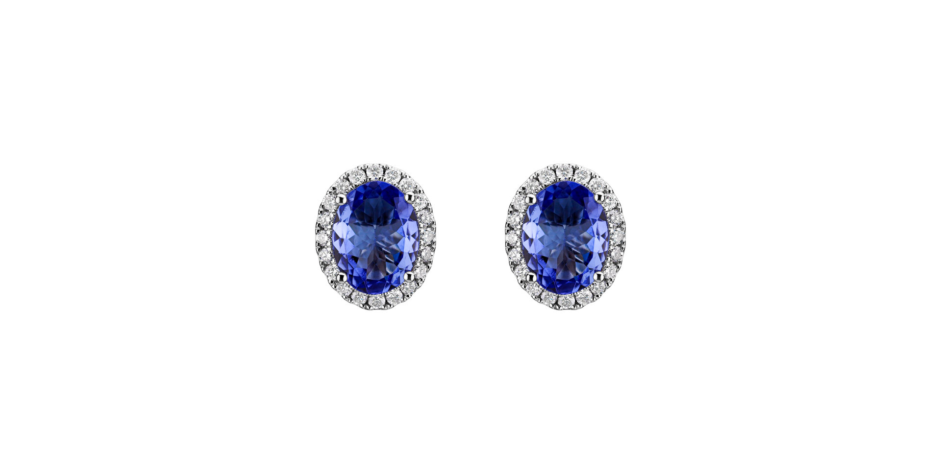 Diamond earrings with Tanzanite Princess