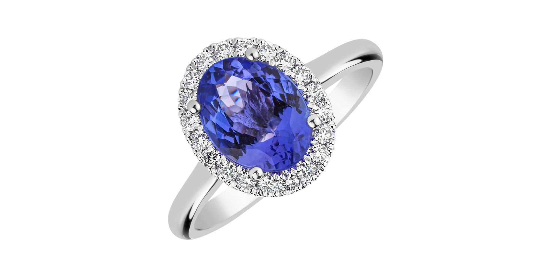 Diamond ring with Tanzanite Princess