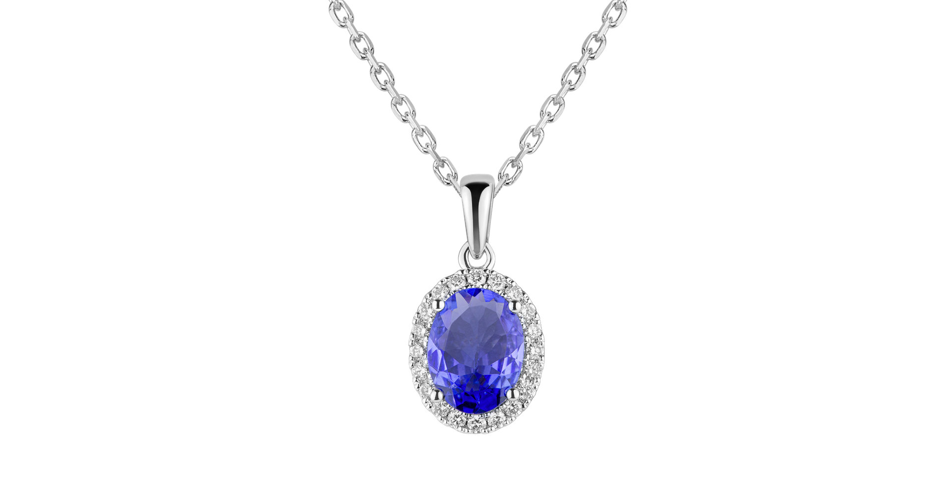 Diamond pendant with Tanzanite Princess
