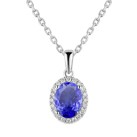 Diamond pendant with Tanzanite Princess