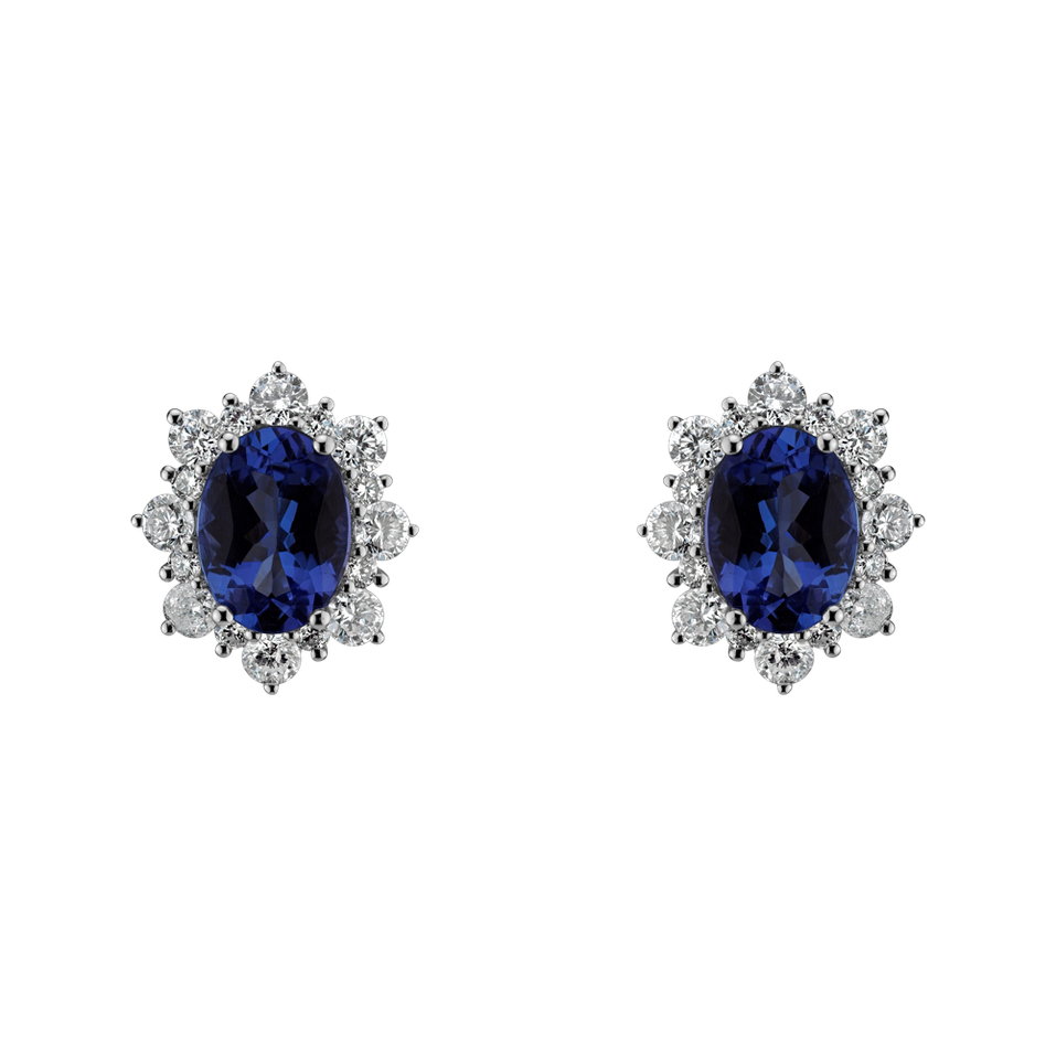 Diamond earrings with Tanzanite Mary Magdalene