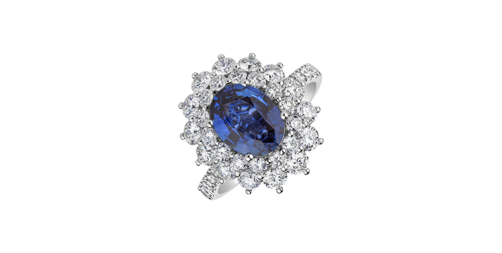 Diamond ring with Sapphire Princess Hope
