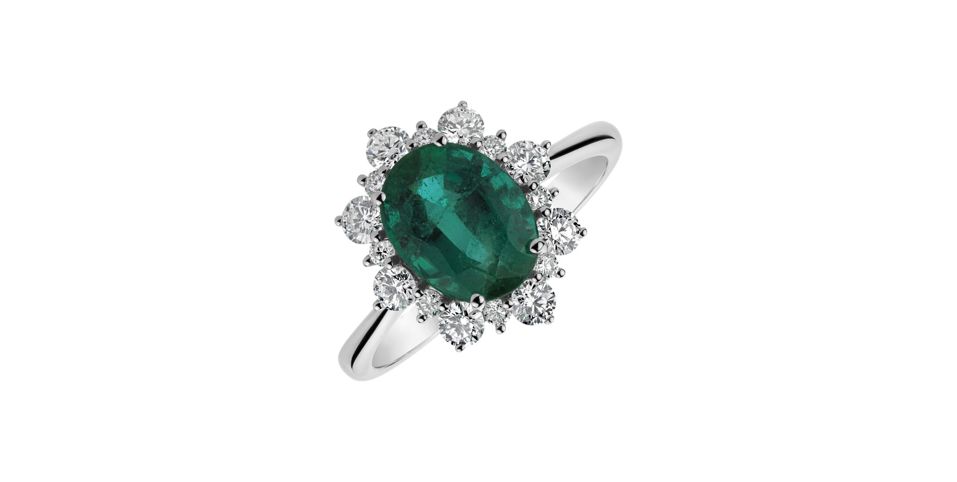Diamond ring with Emerald Trixie Princess