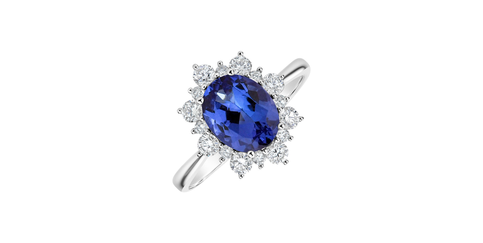Diamond ring with Tanzanite Trixie Princess