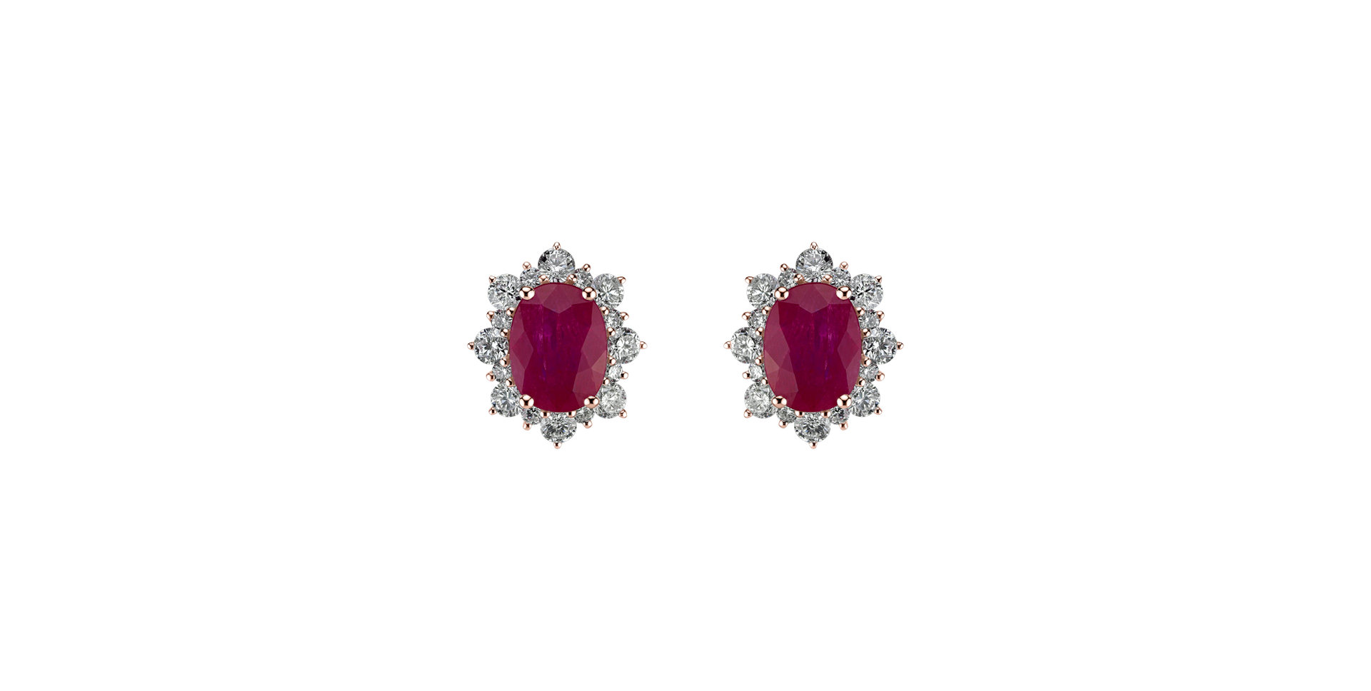 Diamond earrings with Ruby Mary Magdalene