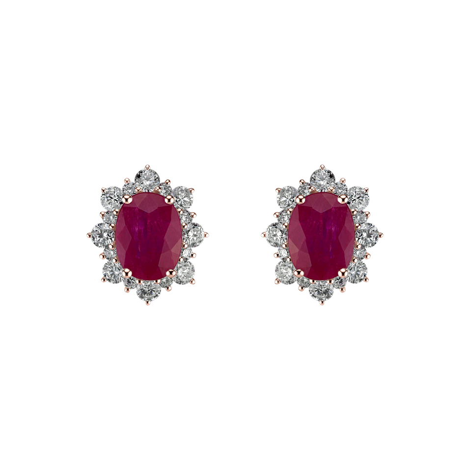 Diamond earrings with Ruby Mary Magdalene