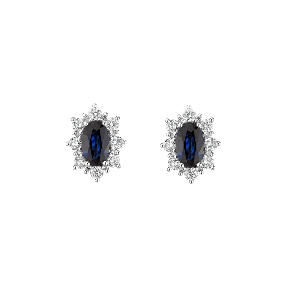 Diamond earrings with Sapphire Mary Magdalene