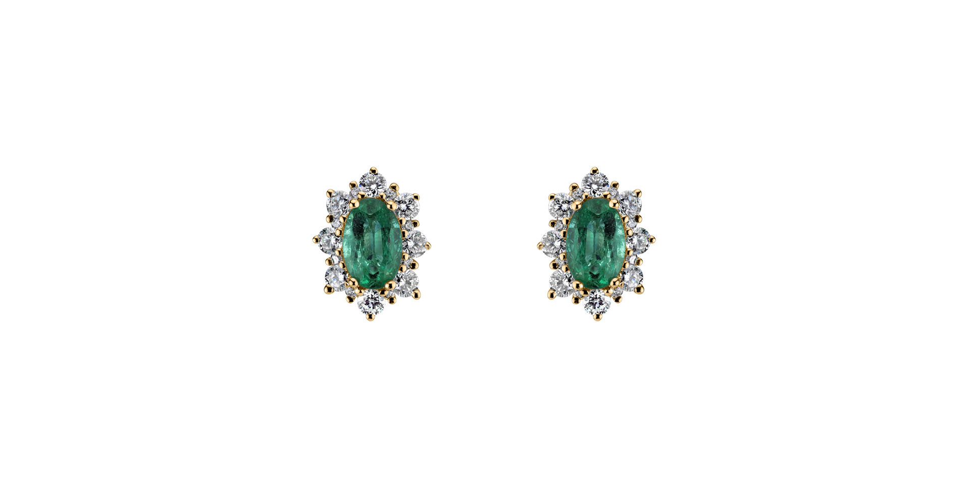 Diamond earrings with Emerald Mary Magdalene