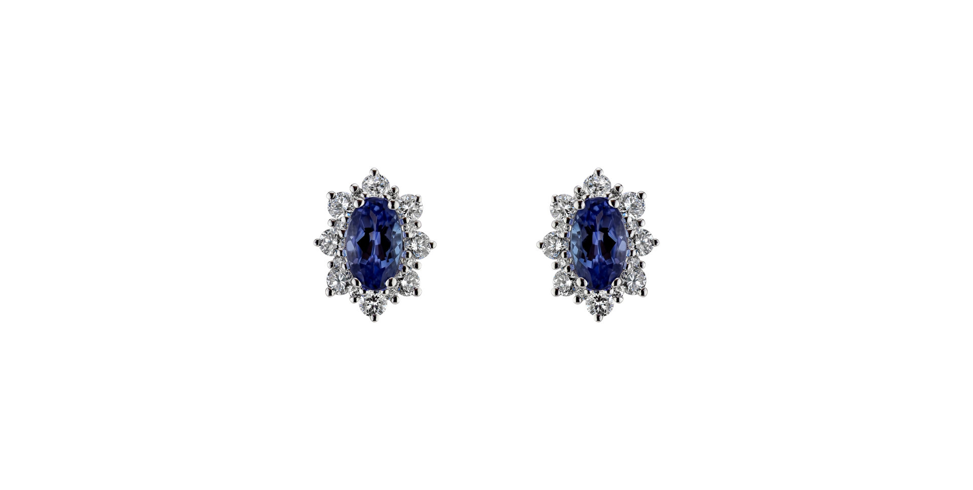 Diamond earrings with Tanzanite Mary Magdalene