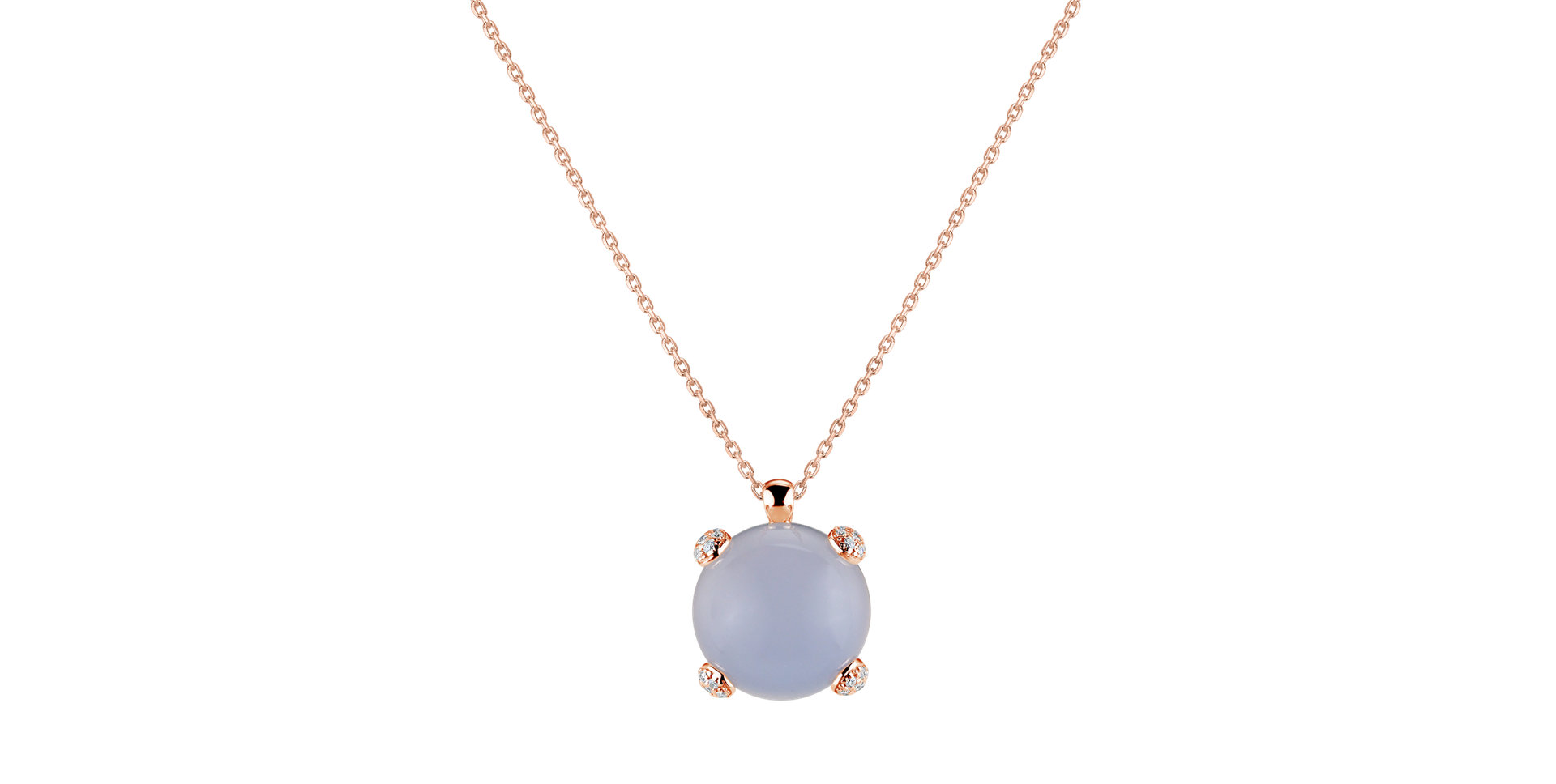 Diamond necklace with Chalcedony Royal Drop