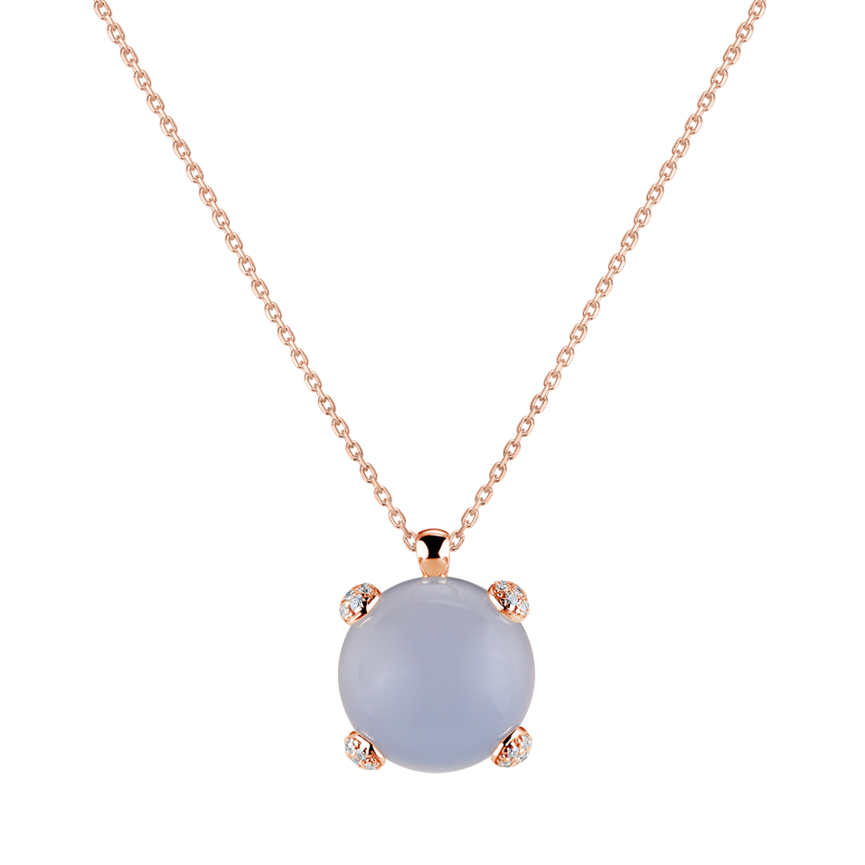 Diamond necklace with Chalcedony Royal Drop