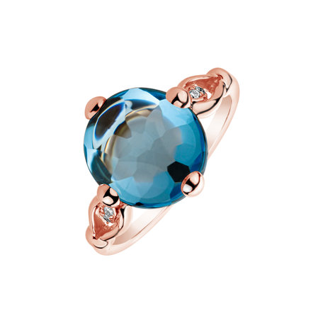 Diamond ring with Topaz Planet of Love