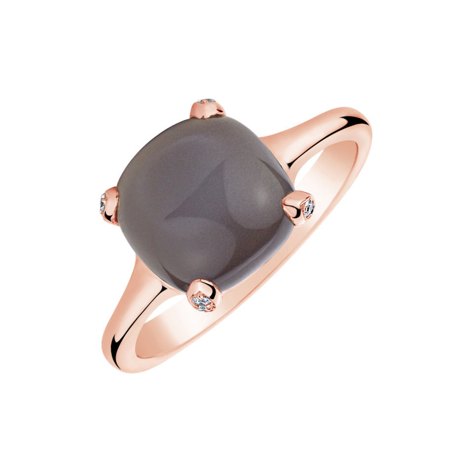 Ring with Moonstone and diamonds Aubrey