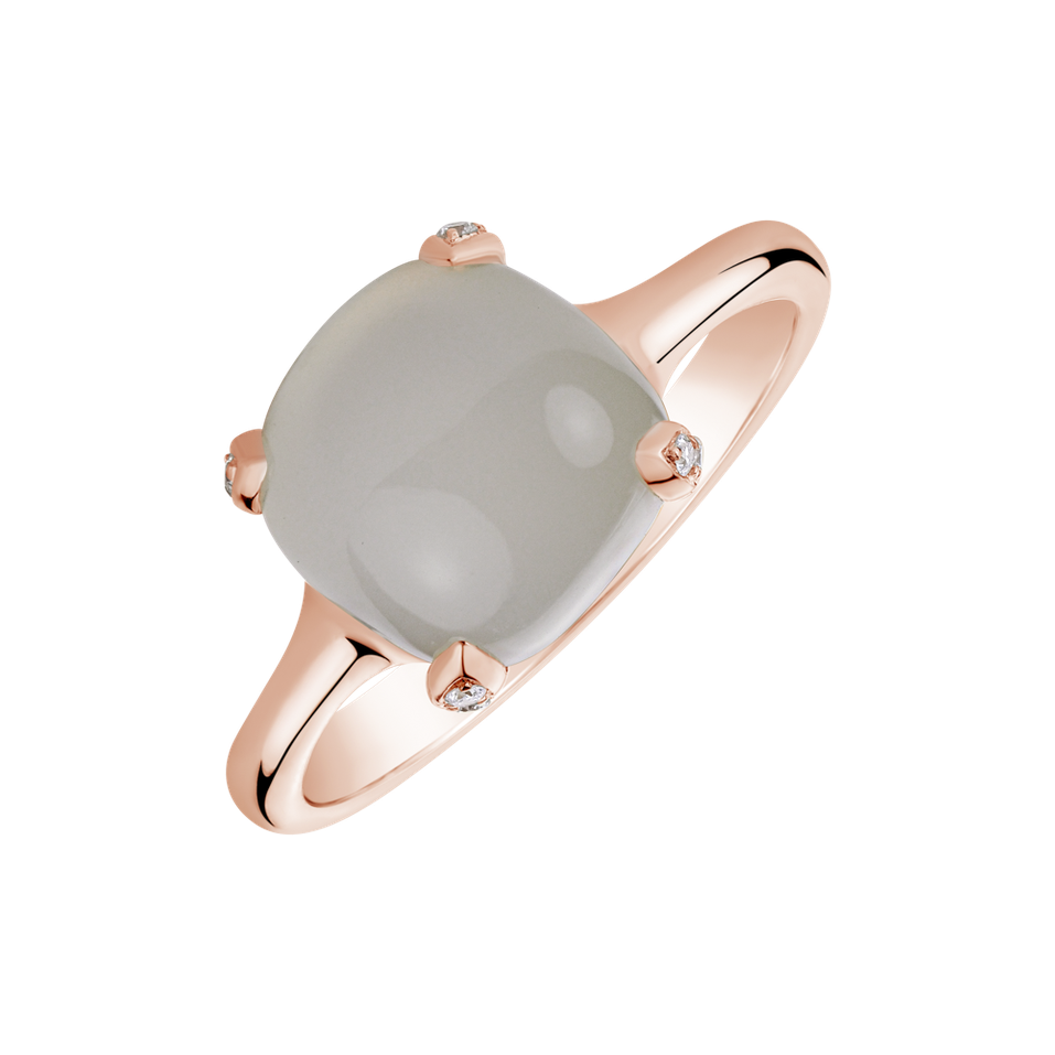 Ring with Moonstone and diamonds Aubrey
