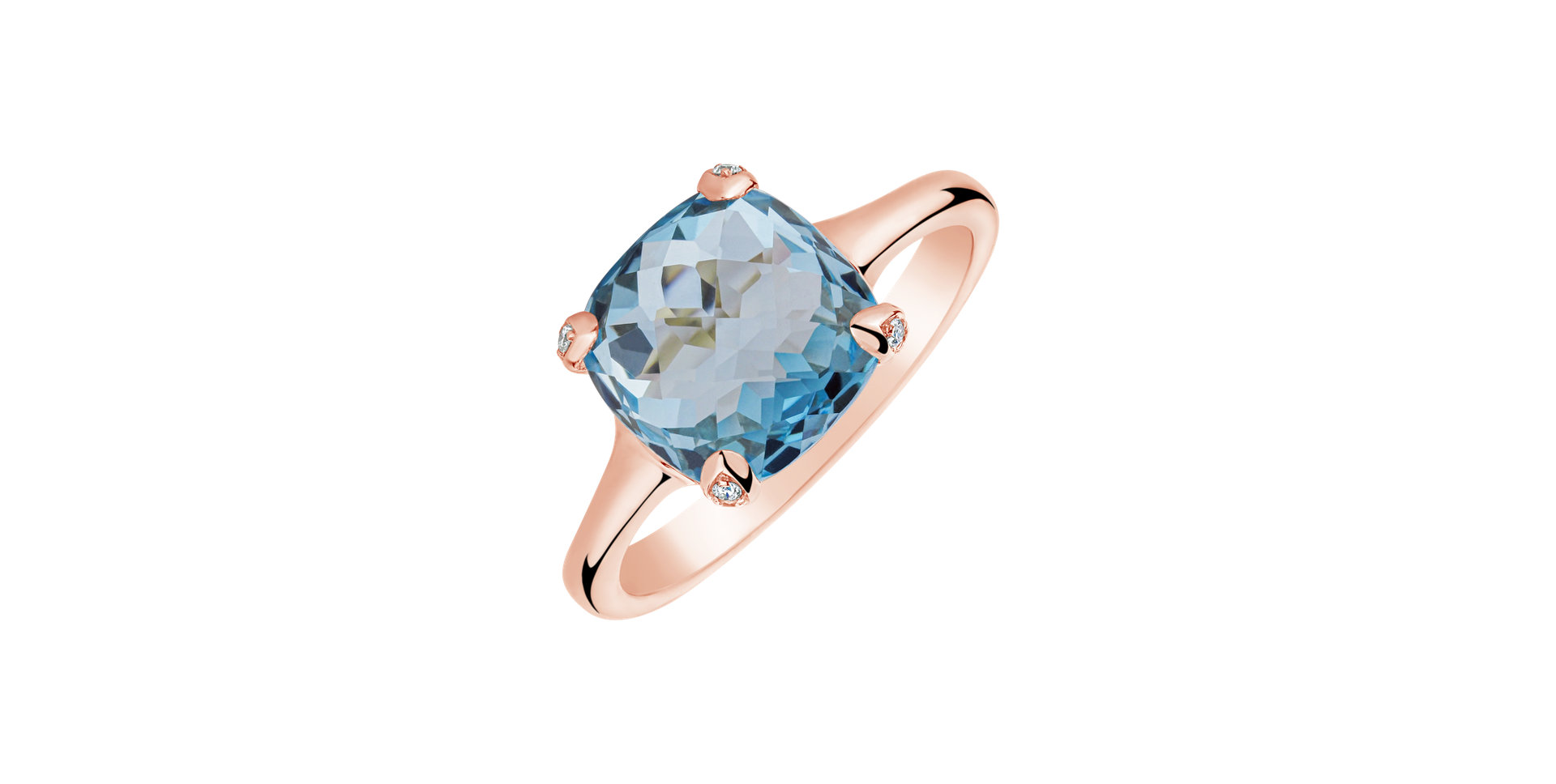 Diamond ring with Topaz Aubrey